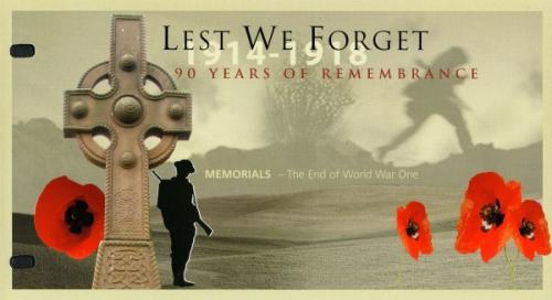 2008 World War 1 Miniature Sheet pack