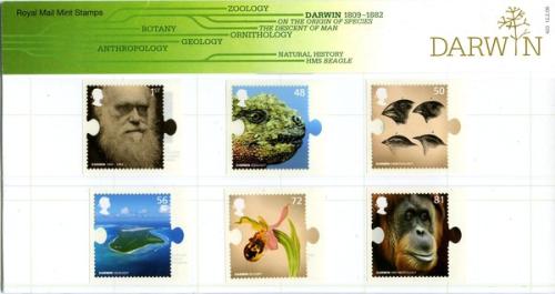 2009 Darwin Self-adhesive Pack containing Miniature Sheet