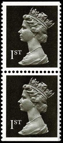 SG1447 1st Black, AOP - Se-Tenant Pair of Imperf Top & Bottom