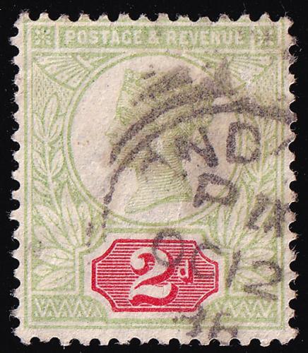 SG199 (K30, I) 2d Green & Scarlet - Fine Used (Cat. £200)