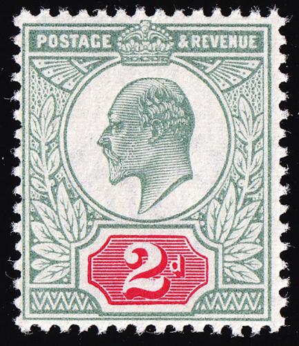 SG226 (M11) 2d Grey-Green & Carmine - Unmounted Mint (Cat. £150)
