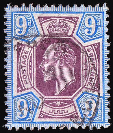 SG251a (M40) 9d Slate-Purple & Ultramarine (Chalk Paper) - Fine Used (Cat. £75)
