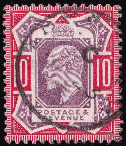 SG254 (M42) 10 Dull Purple & Carmine - Fine Used (Cat. £75)