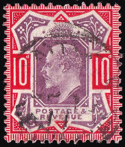 SG256 (M43) 10d Dull Purple & Scarlet - Good Used (Cat. £65)