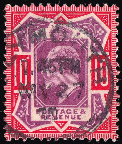 SG256 (M43) 10d Dull Purple & Scarlet - Good Used (Cat. £65)