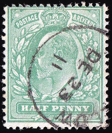SG279 (M4) ½d Dull Green - Fine Used (Cat. £45)
