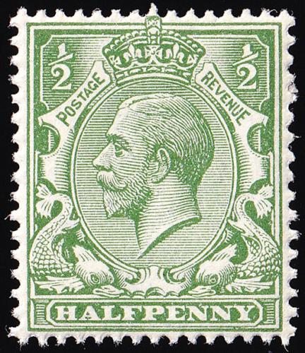 SG354 ½d Yellow-Green - Unmounted Mint (Cat. £10) - (Spec: N14, viii)