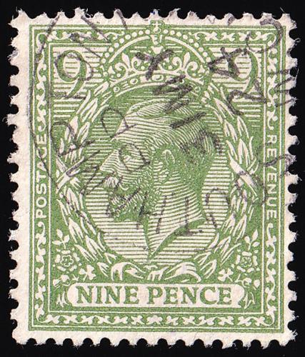 SG393A 9d Olive-Green - Fine Used (Cat. £30) - (Spec: N30, i) (Scott: 183)