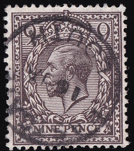 SG393 (N29) 9d Deep Agate - Very Fine Louth CDS (Cat. £6)