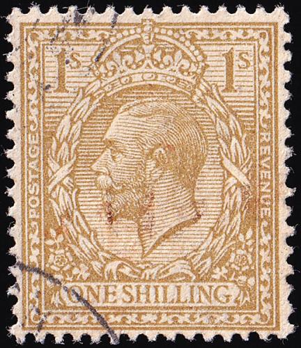 SG396 1/- Bistre-Brown - Fine Used (Cat. £12) - (Spec: N32, ii) (Scott: 200)