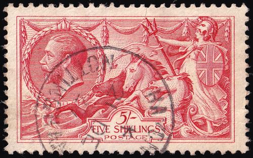 SG416 5/- Rose-Red - Fine Used (Cat. £95) - (Spec: N68) (Scott: 180)