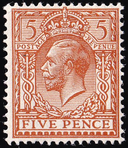 SG425 5d Brown - Fine Mounted Mint (Cat. £20) - (Spec: N40) (Scott: 188a)