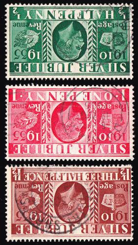 SG453wi-455wi Silver Jubilee, Wmk Inverted - Fine Used