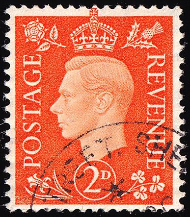 SG465a (Q10c) 2d Orange, Watermark Sideways, Good Perfs - Fine Used (Cat. £40)