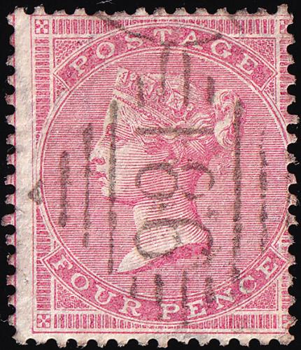 SG66a 4d Rose - Fine Used (Cat. £75) - (Spec: J51, ii) (Scott: 26)