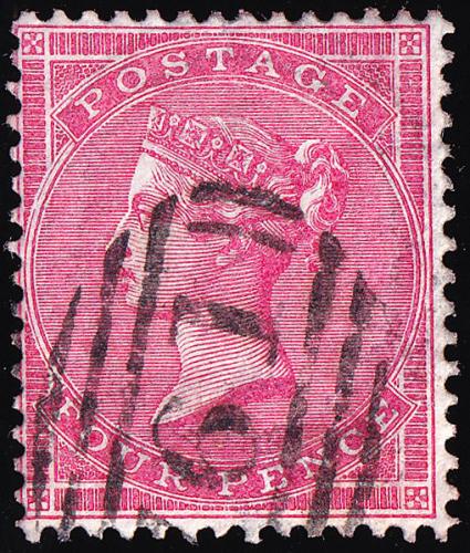 SG66a 4d Rose - Fine Used (Cat. £75) - (Spec: J51, ii) (Scott: 26)