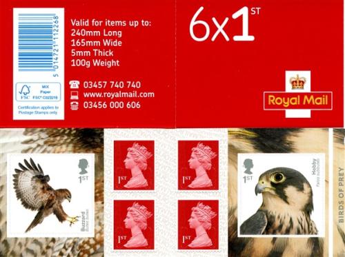 SG: PM66  2019 6 x 1st Birds of Prey Buzzard & Hobby