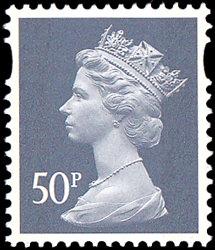 SG U3076 50p Slate MPIL M13L, Inverted Eliptical Perfs (Enschede)