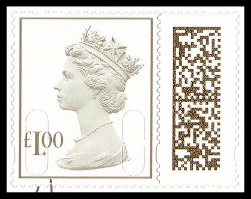 SG V4842 £1.00 Grey-Brown MPIL M22L, Booklet Backing (DY44)