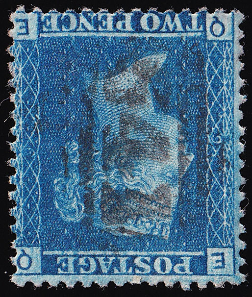 SG45wi 2d Blue (Thick Lines), Watermark Inverted - Fine Used (Cat. £150)